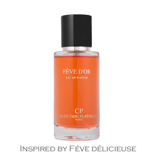 Inspirado en Delicious Féve - Colección Platinium Fève D'Or 50ml Eau de Parfum unisex