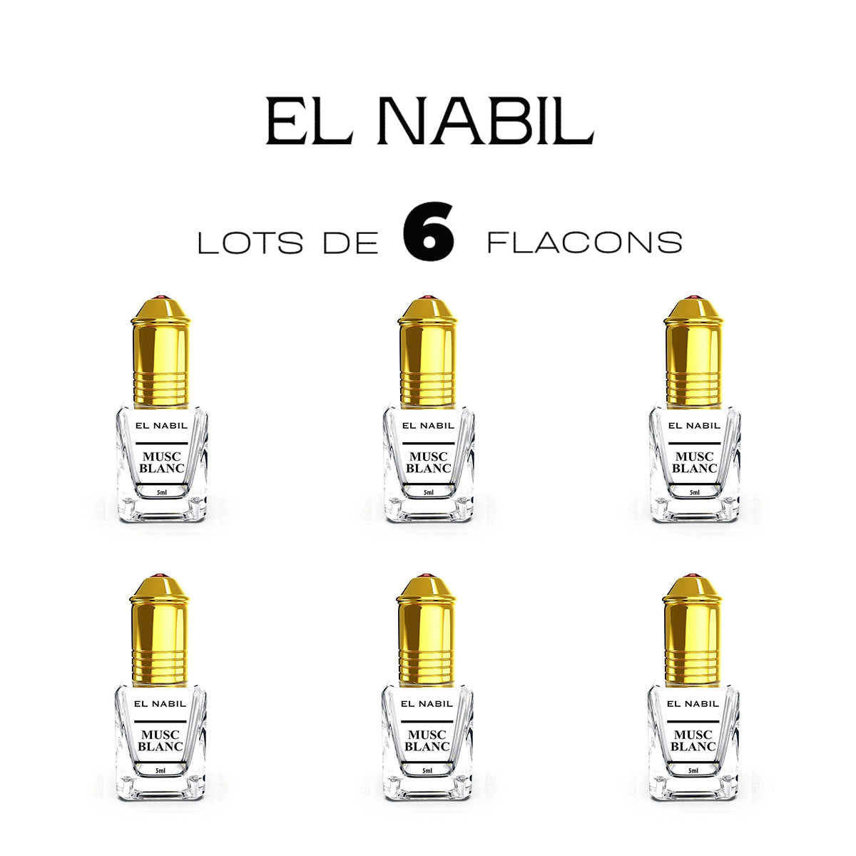 El Nabil - Almizcle Blanco 5ML Extracto de perfume sin alcohol